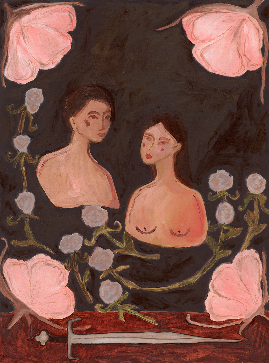 Midnight lovers in the summer garden
